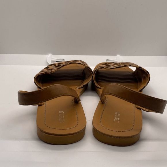 Forever 21 Women's Brown Leopard Slingback Flat Sandals Size 8 - Picture 4 of 5